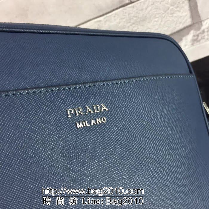 普拉達PRADA原單 最新款2VH014藍色原版男士單肩斜挎包 官網同步 PHY1351